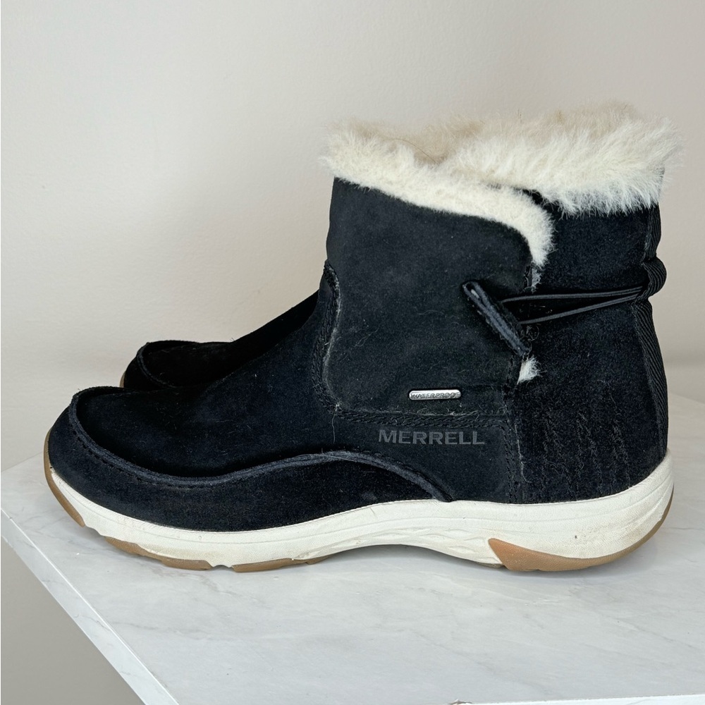 Merrell Women's Black Suede Ankle Bootsgur Interior Sz 8.5